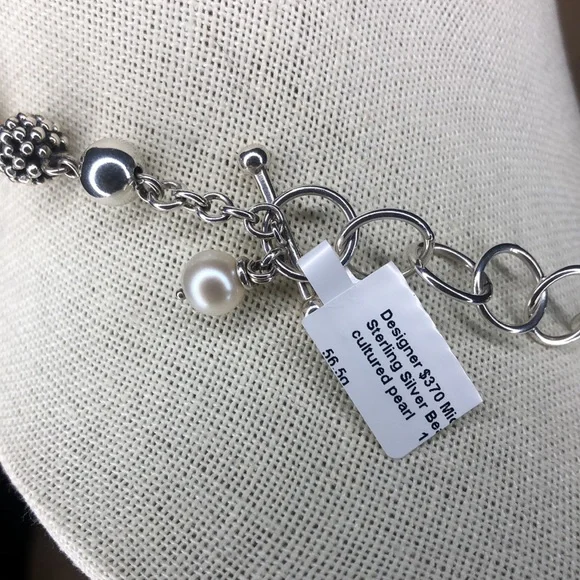 MICHAEL DAWKINS Starry Night Sterling Clusters, Silver Globes, Pearl Necklace - Picture 11 of 17